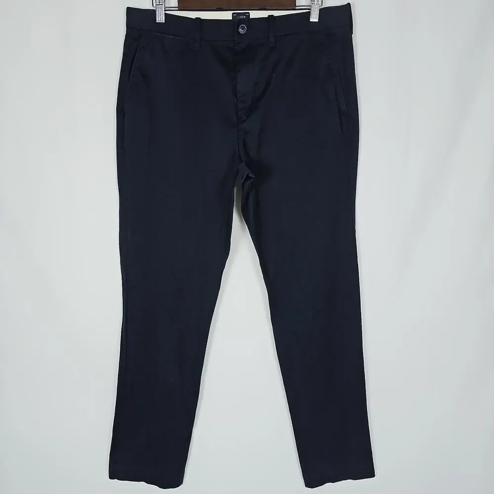 J Crew Chino Men 770 Straight Fit Stretch Black Dark Wash 33x32